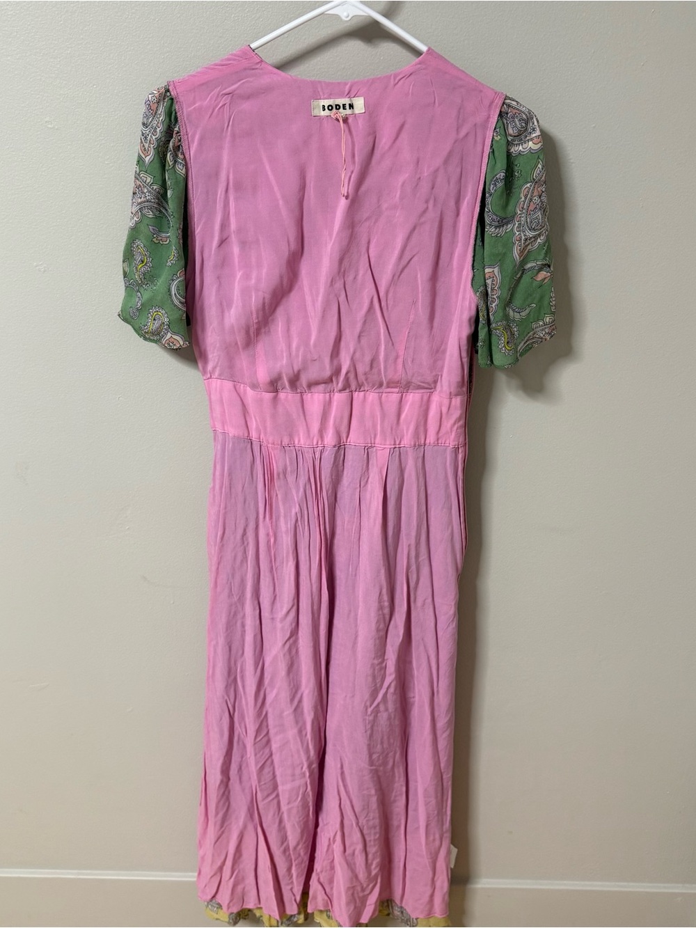 Boden Multicolor Paisley V-Neck Maxi Dress - Pink, Green, Blue, Yellow 8 pockets - Picture 8 of 10